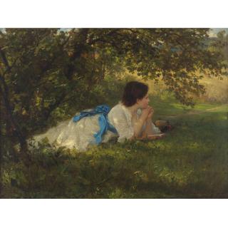 Wilhelm Amberg - Girl In A Blue Sash