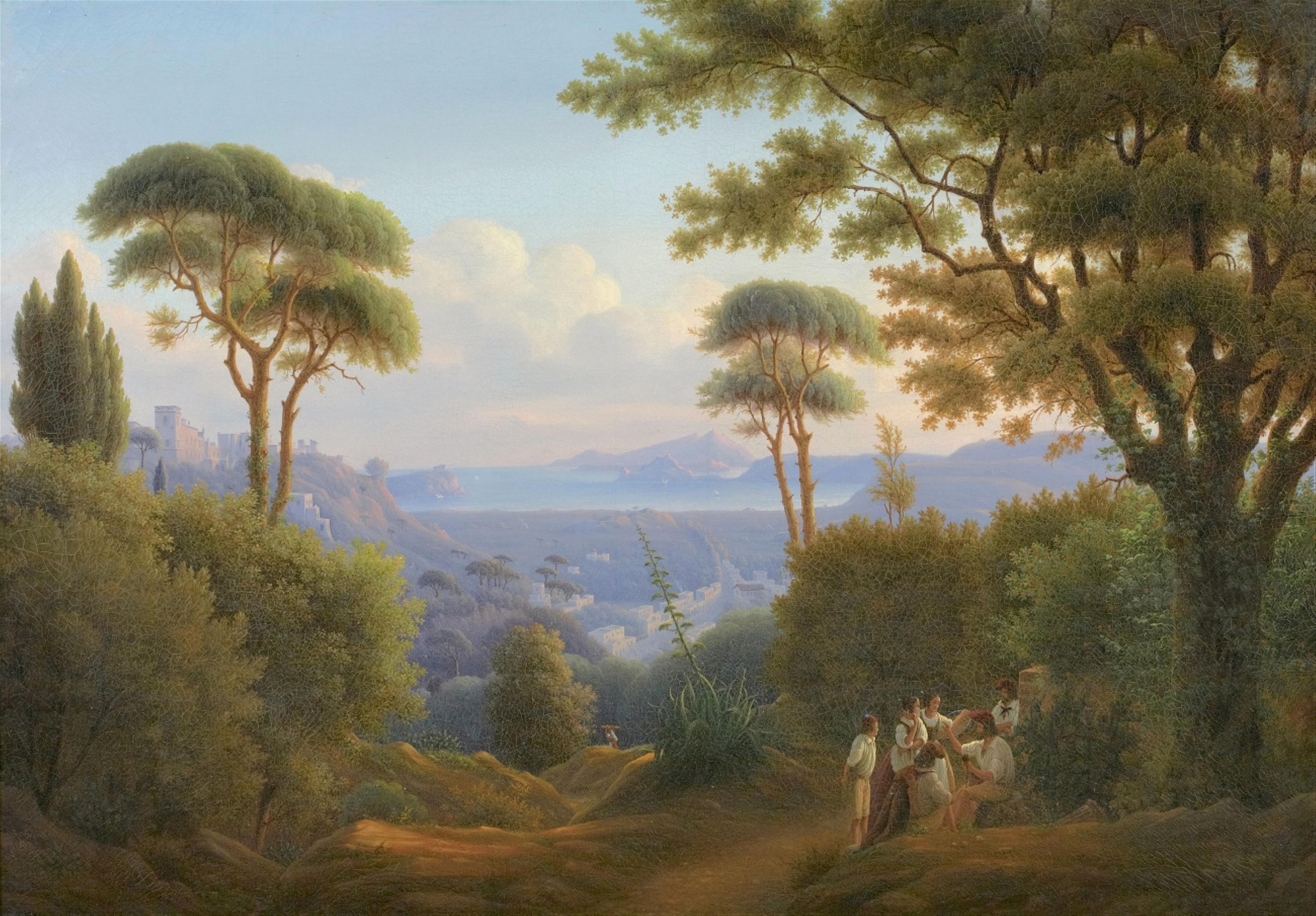 Wilhelm Brücke - Landschaft mit Landbevölkerung am Golf von Salerno