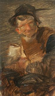 Wilhelm Busch - Bauer mit Humpenglas