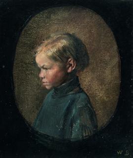 Wilhelm Busch - Brustbild eines Bauernjungen