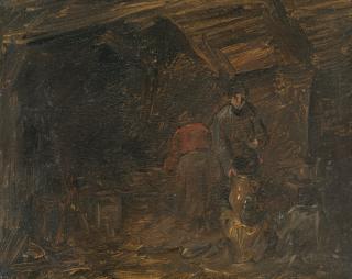 Wilhelm Busch - Küchenraum mit einem Bauernpaar