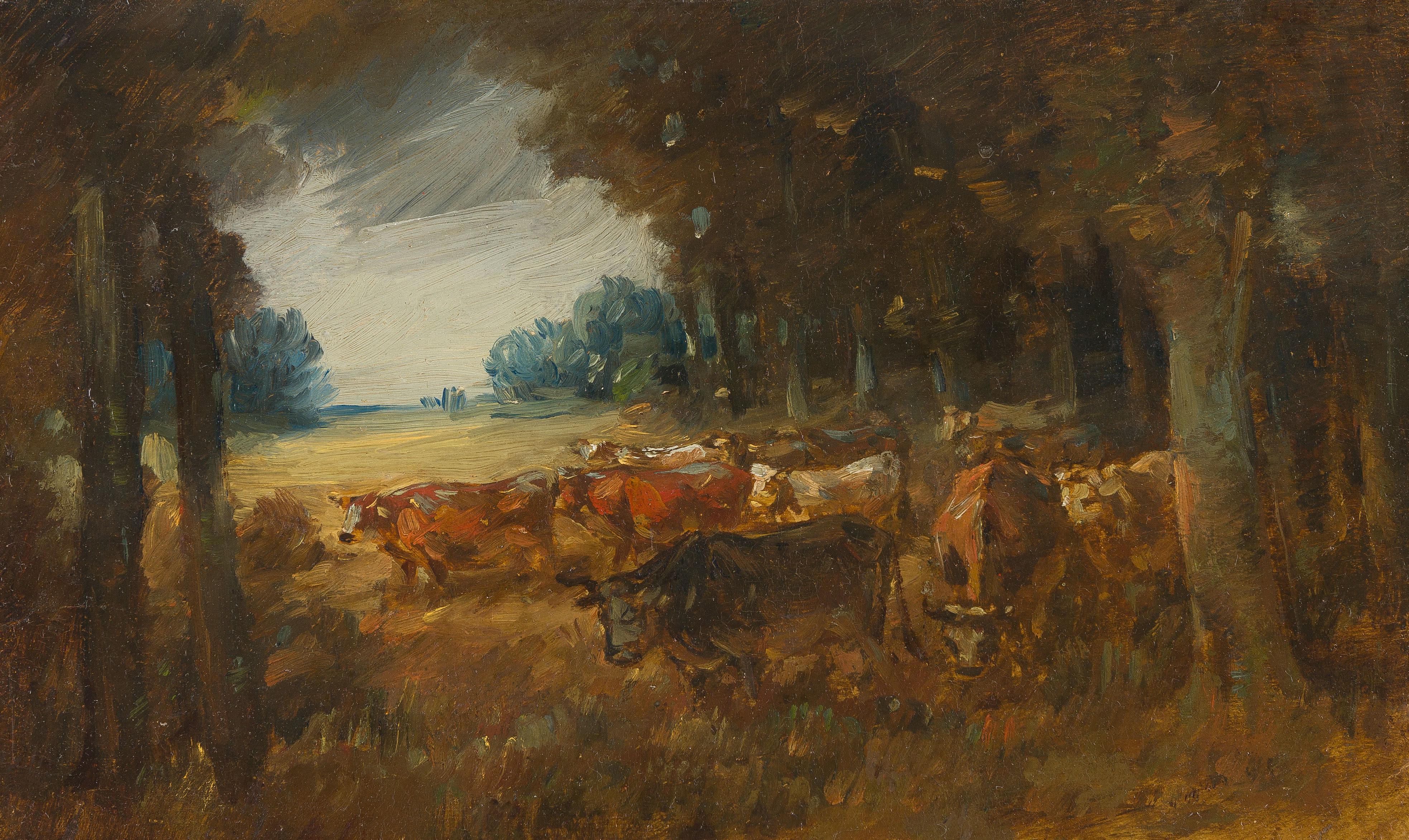 Wilhelm Busch - Kühe vor dem Wald