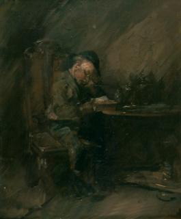 Wilhelm Busch - Lesender Junge.