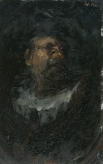 Wilhelm Busch - Männlicher Studienkopf in holländischer Manier