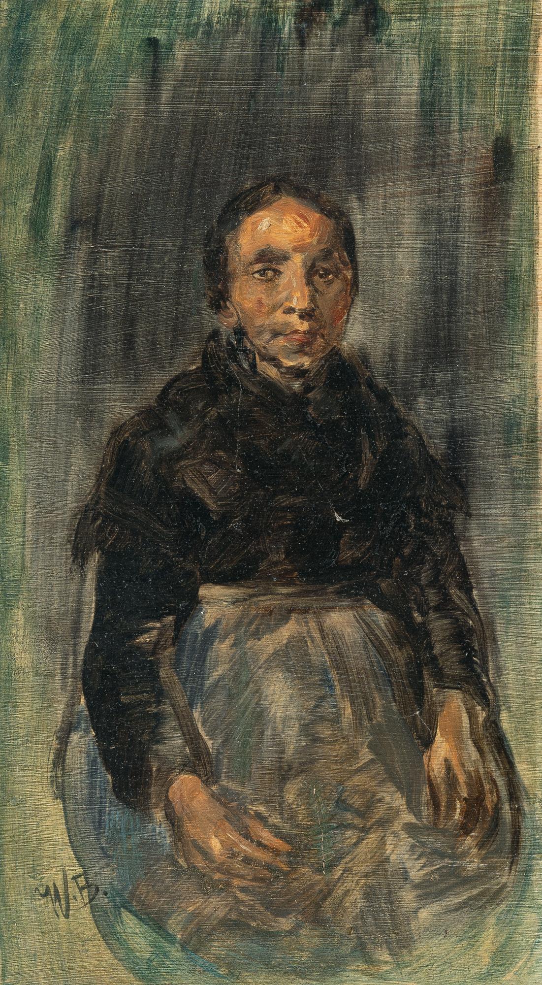 Wilhelm Busch - Sitzende Frau in Schwarzgrün