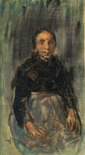 Wilhelm Busch - Sitzende Frau in Schwarzgrün