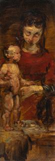 Wilhelm Busch - Sogenannte Madonna (Junge Frau mit Kind)