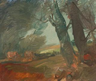 Wilhelm Busch - Waldrand mit Kühen und Hirten