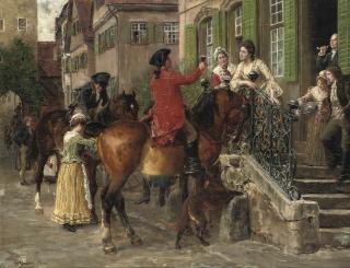 Wilhelm Carl Räuber - Der Satteltrunk: a merry toast on arrival