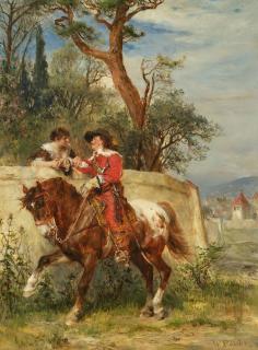 Wilhelm Carl Räuber - Rendezvous vor der Stadt.