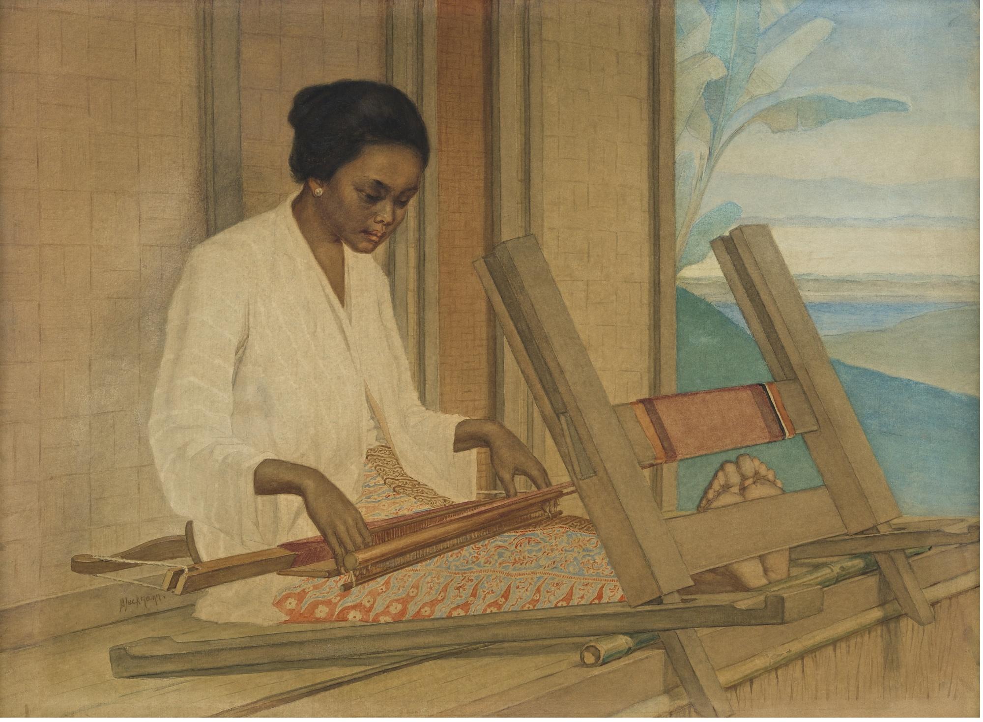 Wilhelm Christiaan Constant Bleckmann - Woman At A Loom