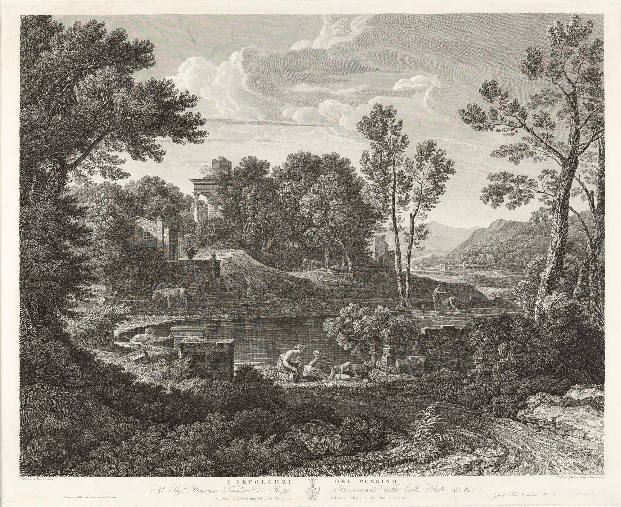 Wilhelm Friedrich Gmelin - 2 Bll.: Il Temporale del Pussino – I sepolchri del Pussino.