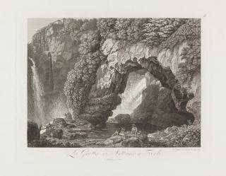 Wilhelm Friedrich Gmelin - 3 Bll.: Grotten in Palazzuola und Tivoli – Ponte Lupo.