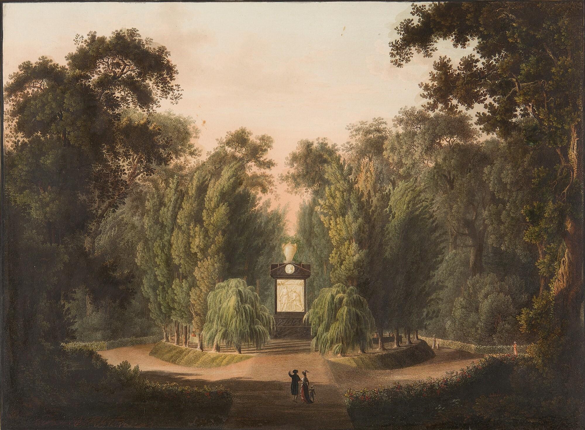 Wilhelm Friedrich Gmelin - Gessners Denkmal auf dem Schützenplatz zu Zürich, nach Wüest.