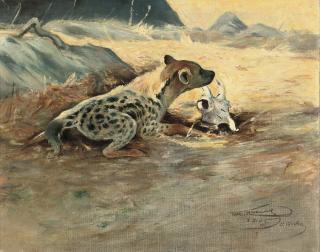 Wilhelm Friedrich Kuhnert - A hyena on the African plains