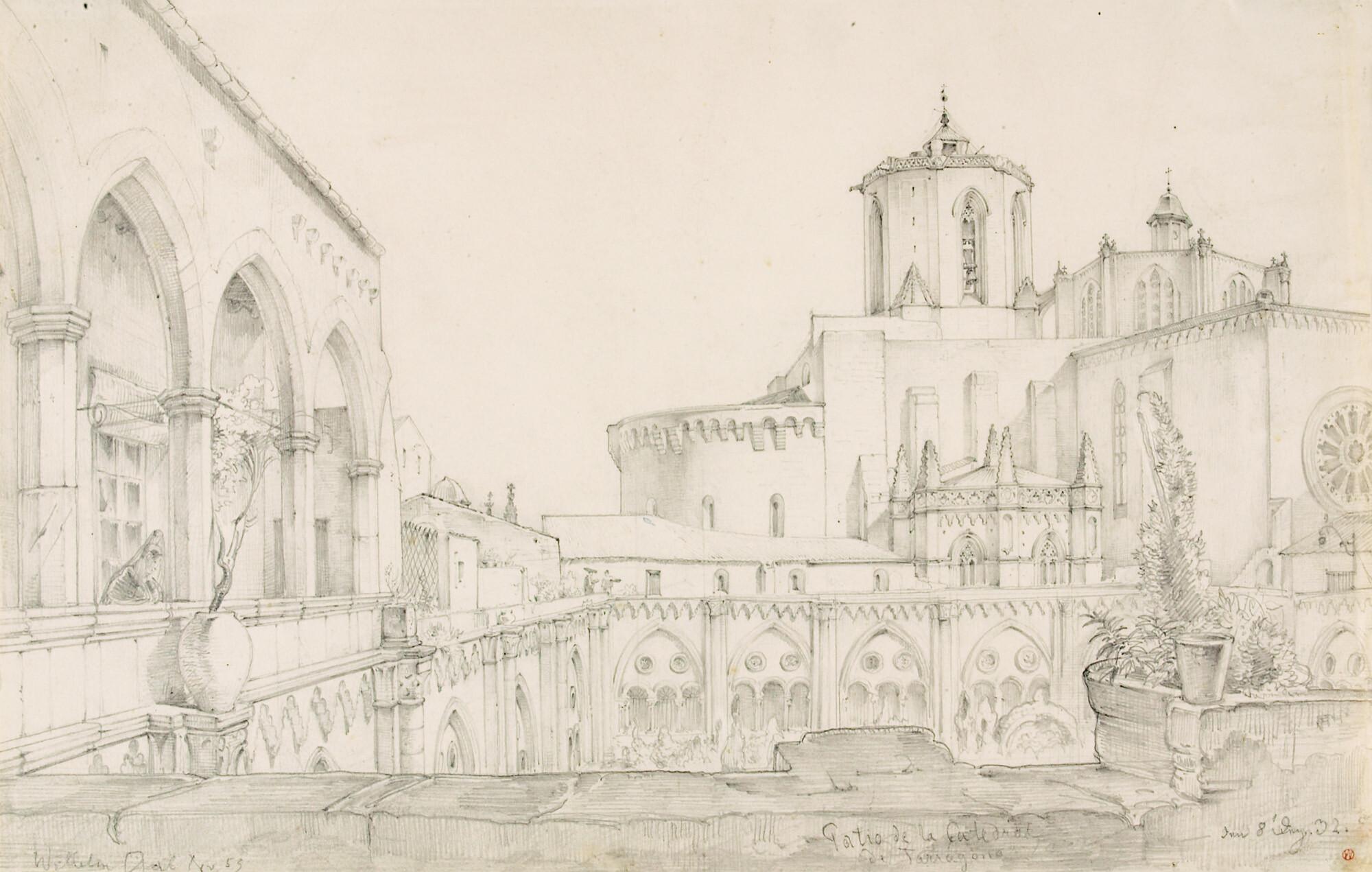 Wilhelm Gail - Blick in den Innenhof der Kathedrale von Tarragona.