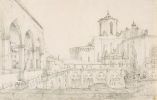 Wilhelm Gail - Blick in den Innenhof der Kathedrale von Tarragona.