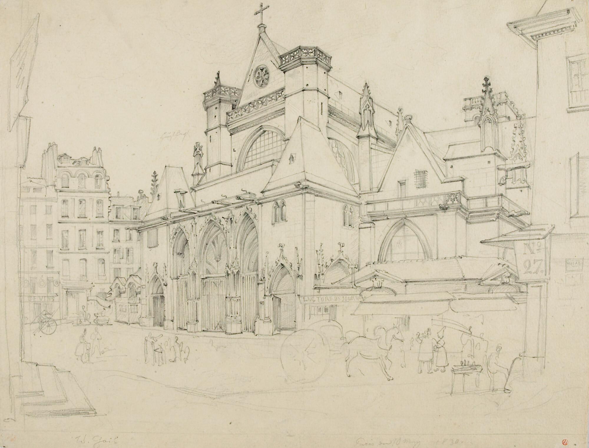 Wilhelm Gail - Das Portal der Kirche St. Germain l’Auxerrois in Paris.