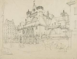 Wilhelm Gail - Das Portal der Kirche St. Germain l’Auxerrois in Paris.