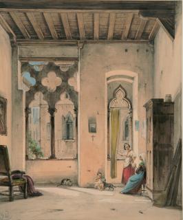 Wilhelm Gail - Kleine Familie in einem venezianischen Palast.