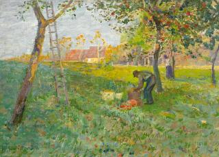 Wilhelm Georg Ritter - Bei der Obsternte.