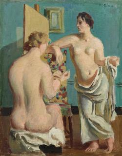 Wilhelm Gimmi - Deux nus dans intérieur, um 1926