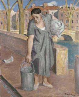 Wilhelm Gimmi - La lavandière, quai d\'Anjou, 1