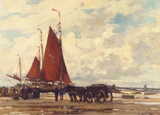 Wilhelm Hambüchen - Fischer am Strand von Katwijk