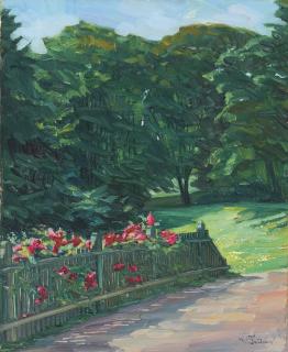 Wilhelm Heinrich Trübner - Rosenzaun Am Starnberger See