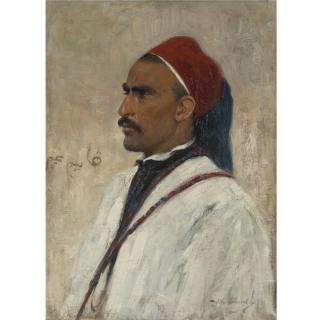 Wilhelm Kuhnert - German Portrait Of An Arab