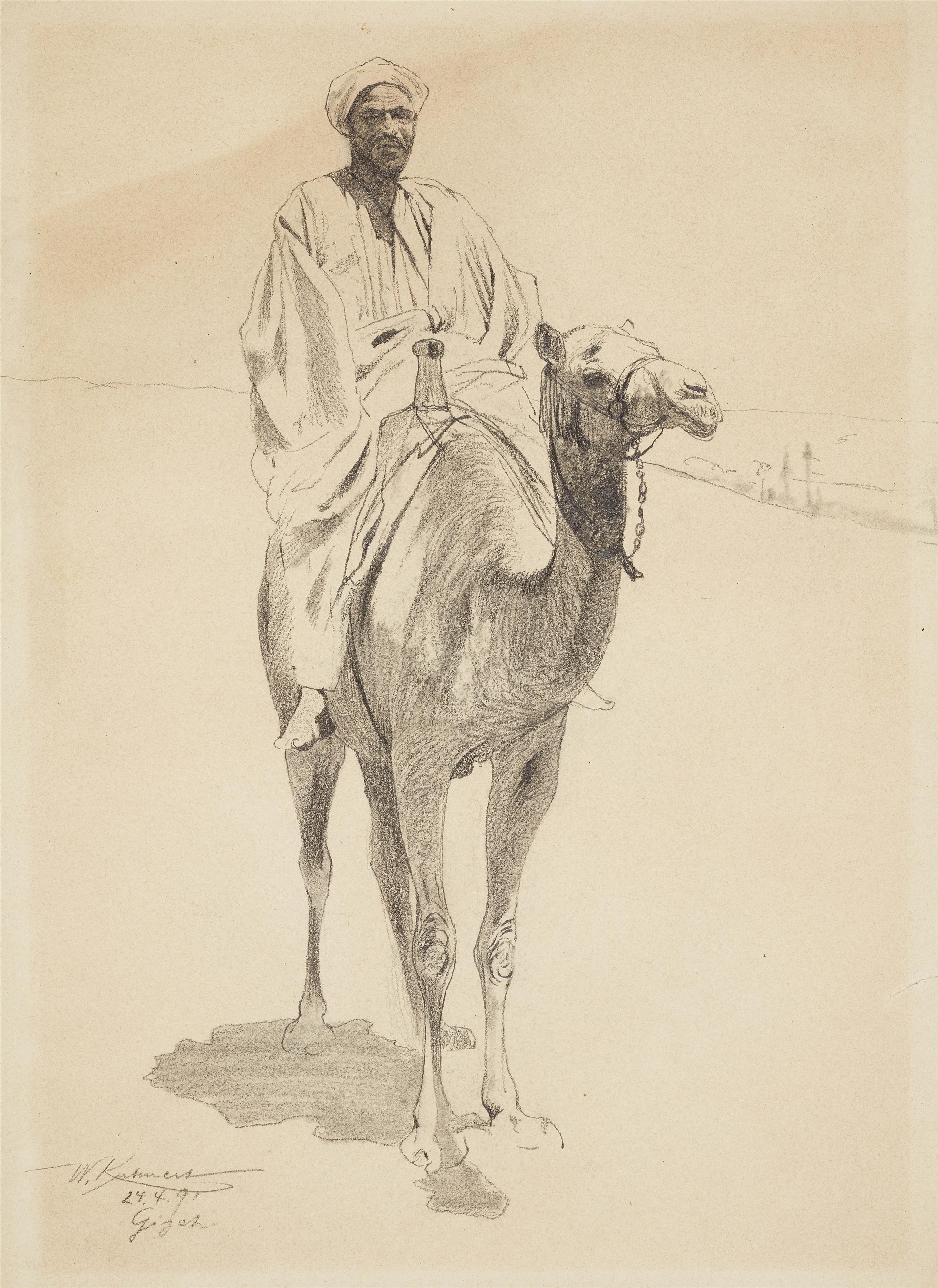 Wilhelm Kuhnert - Orientale auf einem Kamel reitend
