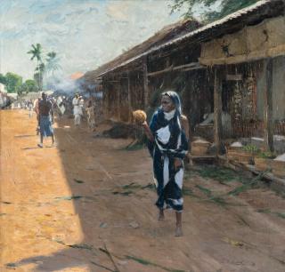 Wilhelm Kuhnert - Straßenszene in Ostafrika