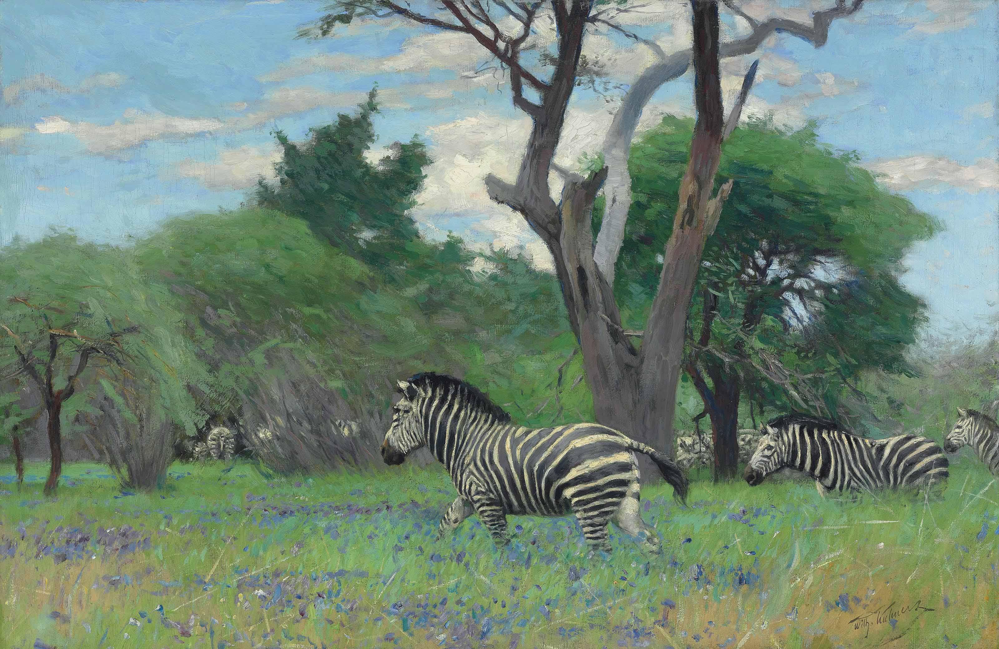 Wilhelm Kuhnert - Zebra On The Plains Of Africa