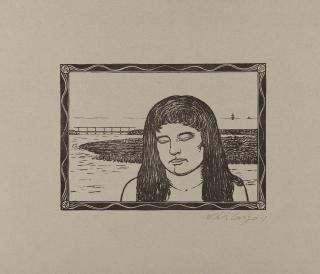 Wilhelm Laage - 3 Bll.: Selbstporträt – „Stiller Tag am Meer“ – „Frau in Wachs“