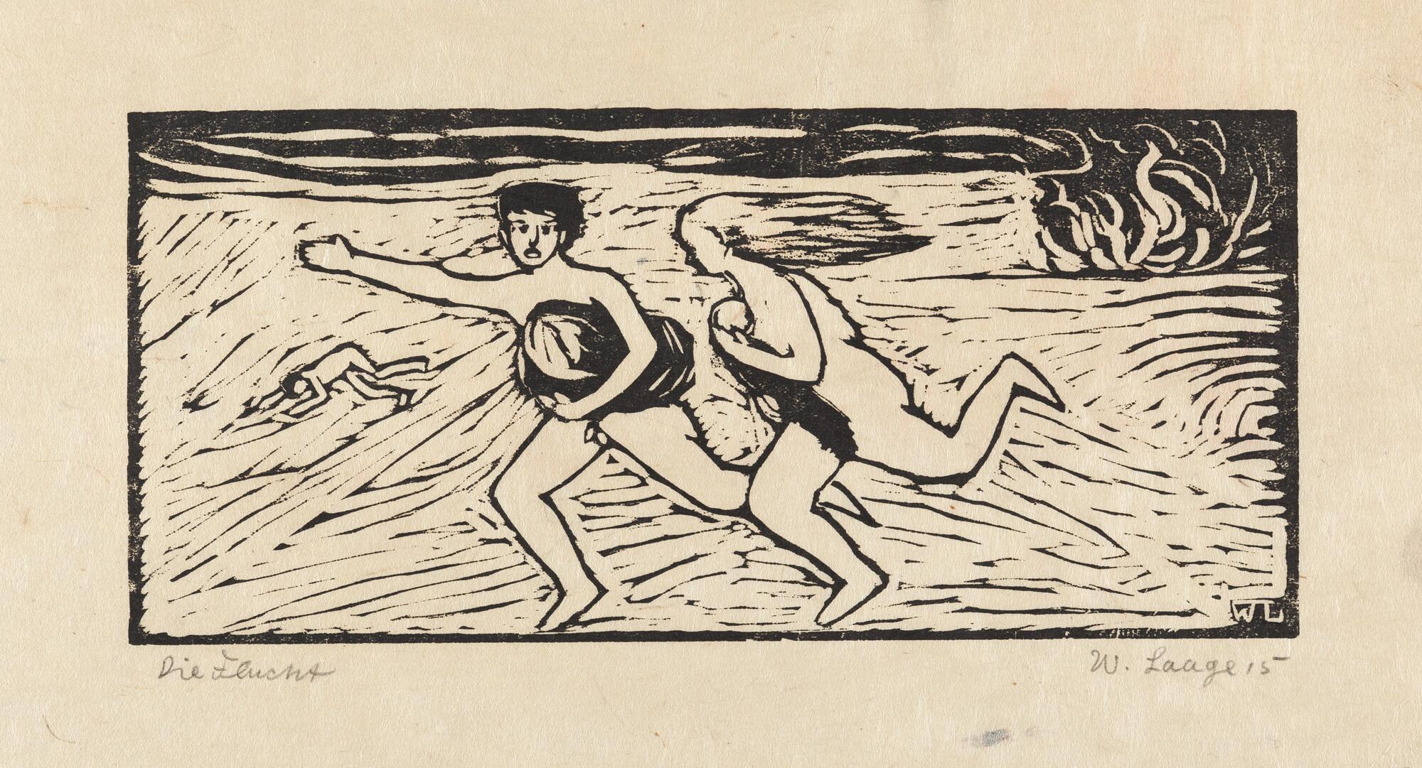 Wilhelm Laage - 4 Bll.: „Die Flucht“