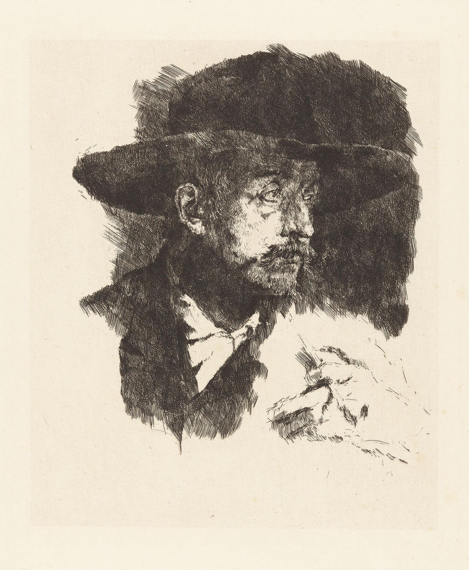 Wilhelm Leibl - 2 Bll.: Der Raucher (Bildnis des Malers Horstig) – Leibls Mutter.