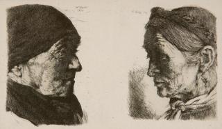 Wilhelm Leibl - Doppelbildnis zweier Bäuerinnen.