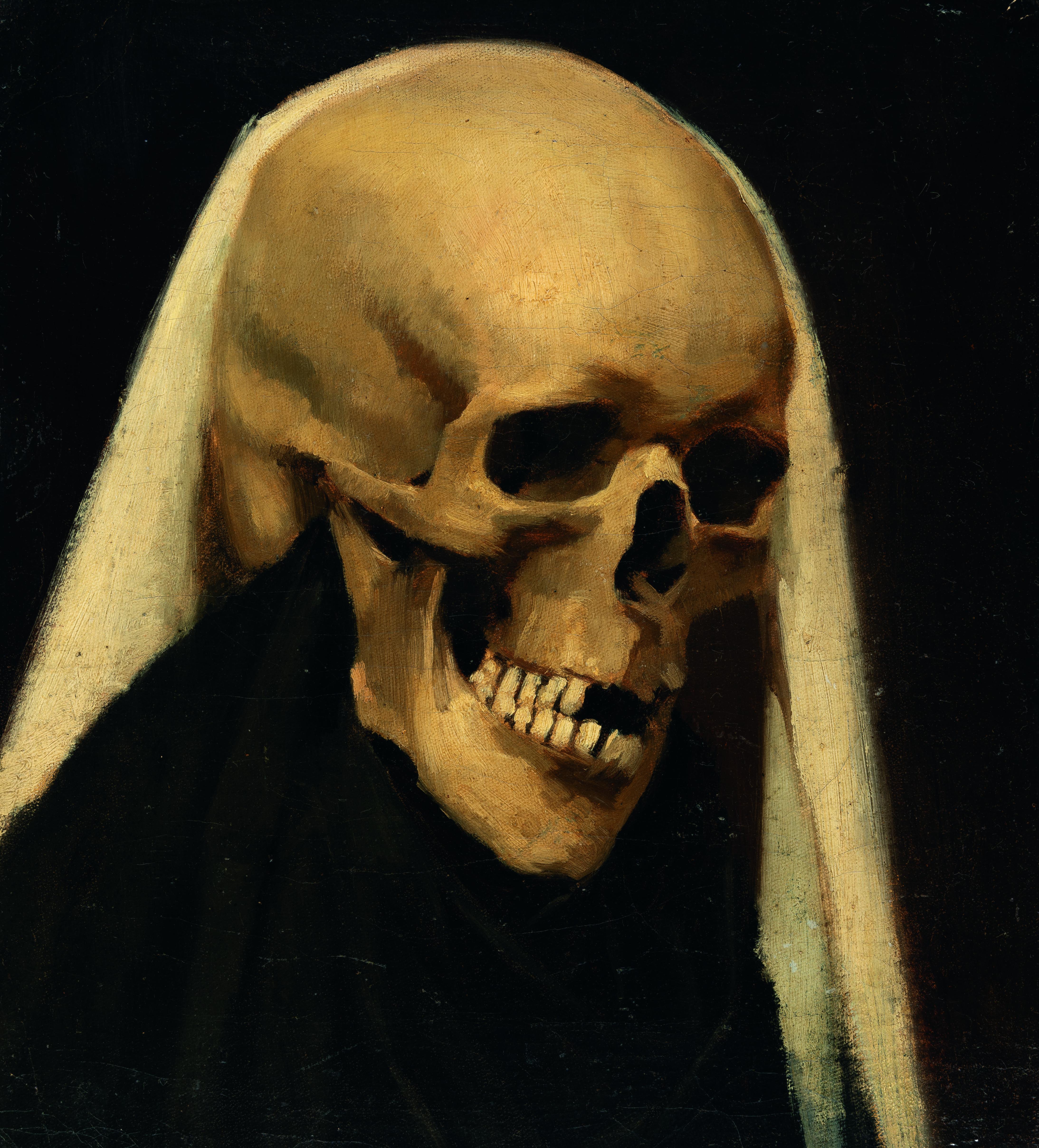 Wilhelm Leibl - Totenkopf mit weißem Tuch