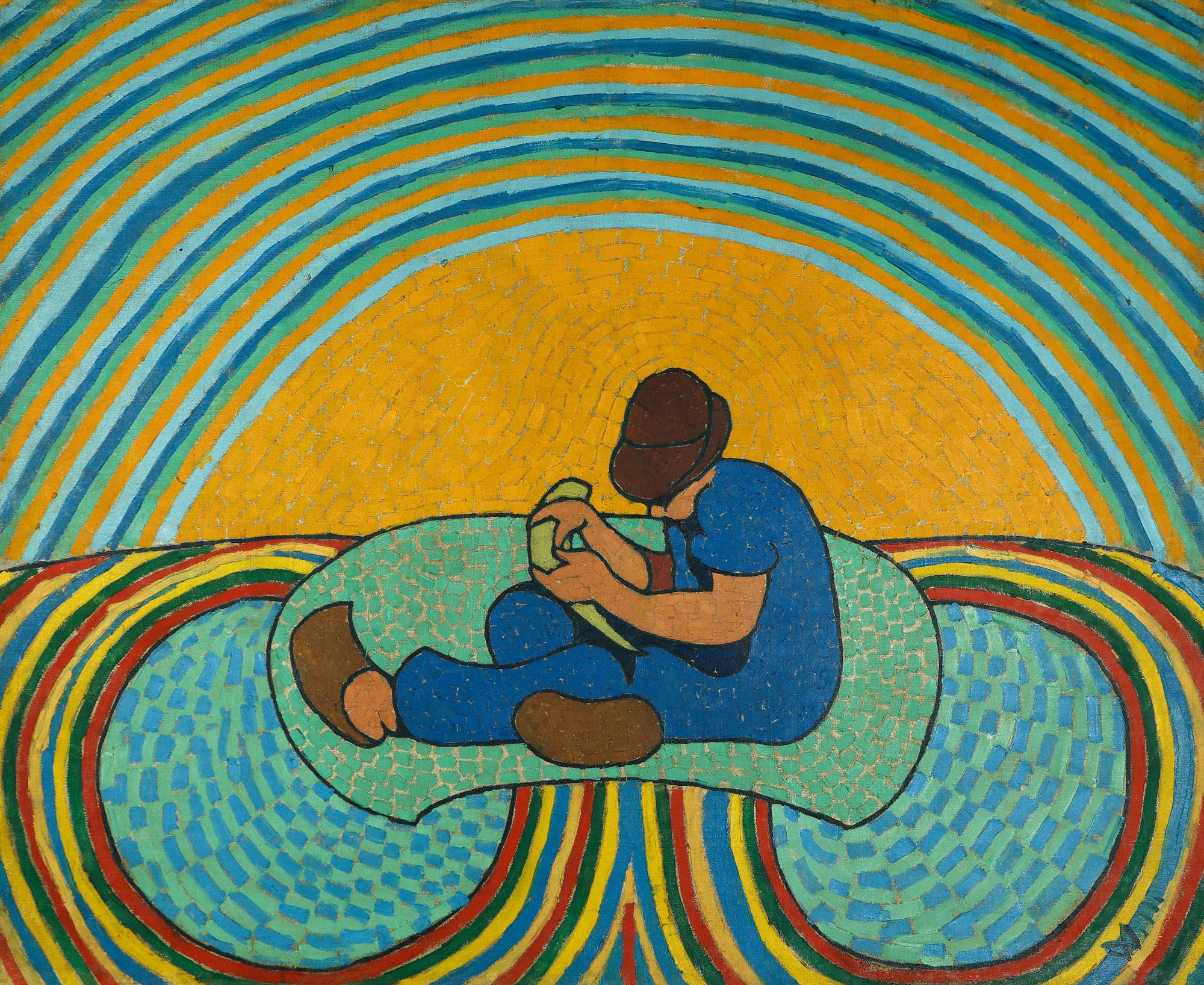 Wilhelm Morgner - Blauer Junge mit Sense