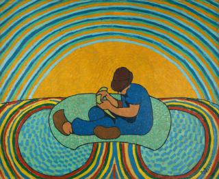 Wilhelm Morgner - Blauer Junge mit Sense