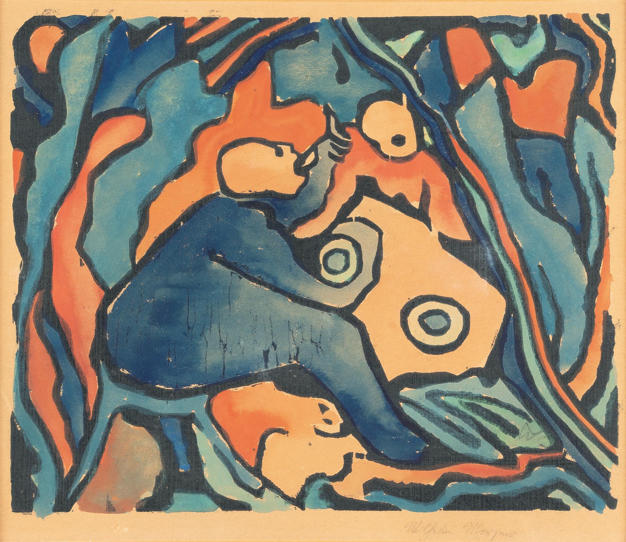 Wilhelm Morgner - Fressende Holzarbeiter