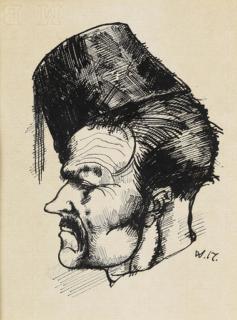 Wilhelm Morgner - Profilkopf eines Mannes