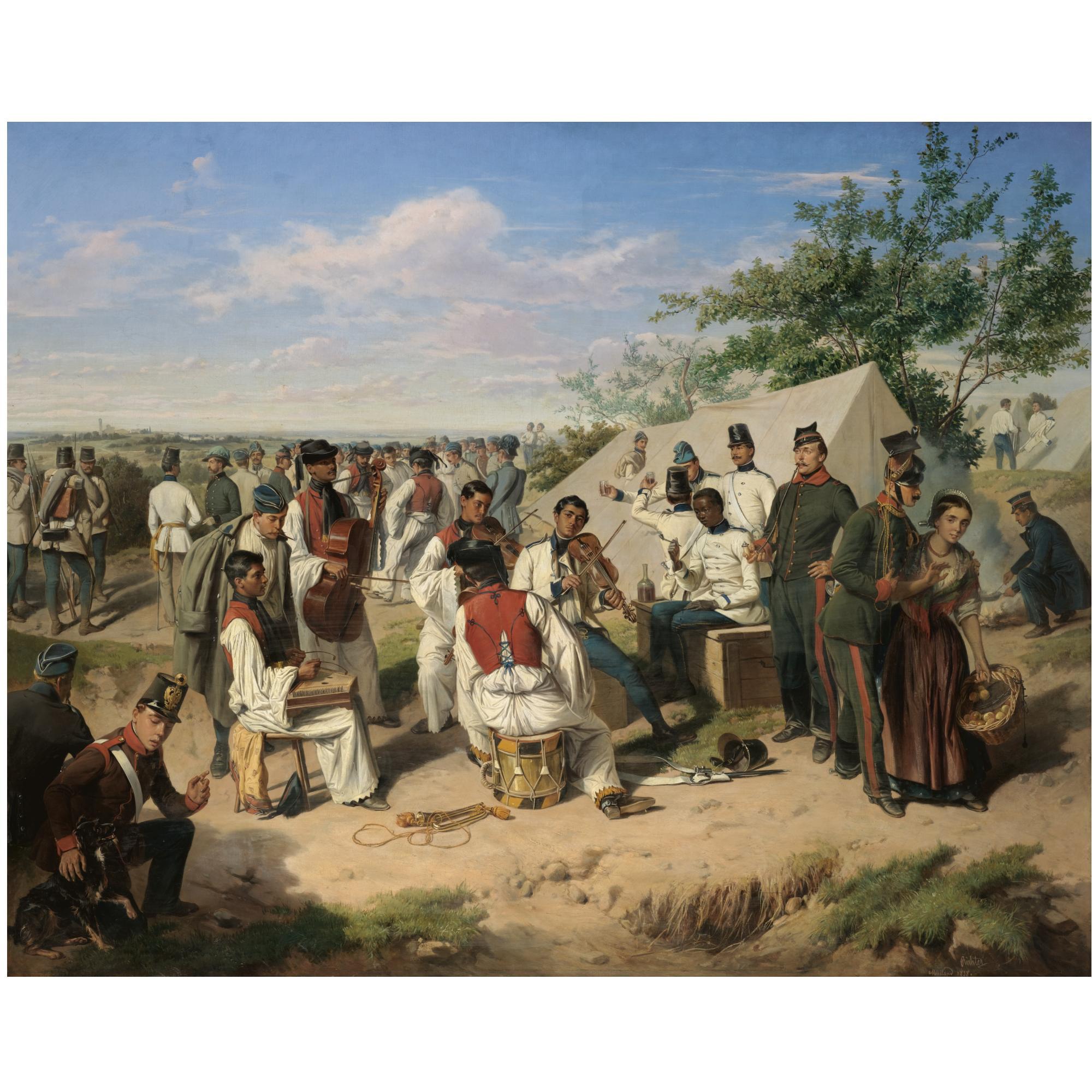 Wilhelm Richter - German Szene Aus Dem Italienischen Feldzuge (Austrian Soldiers Resting During The Italian Campaign) 