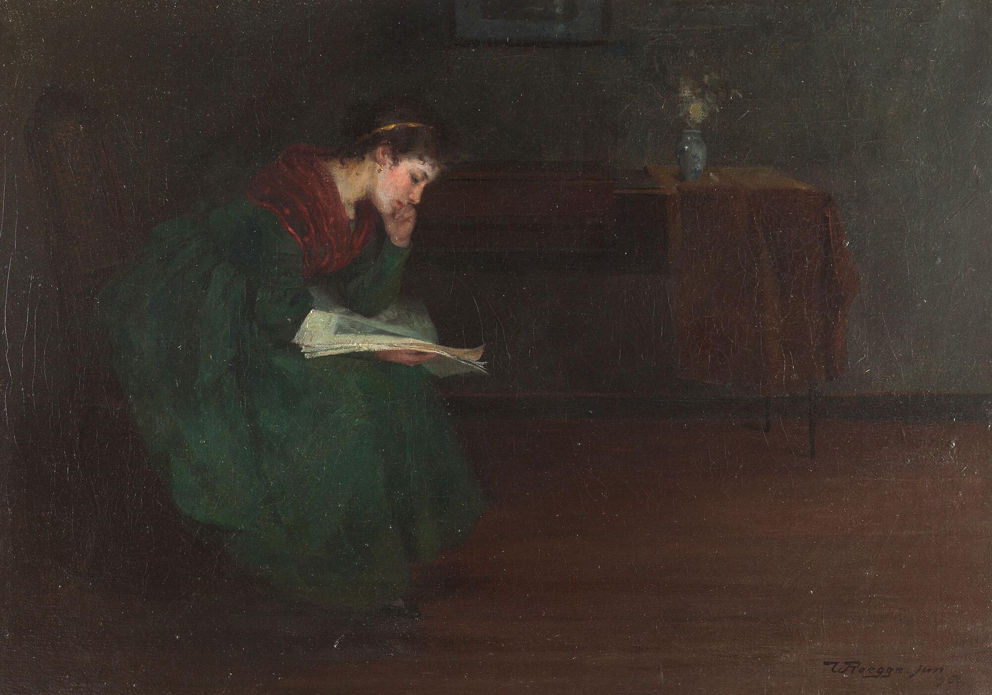 Wilhelm Roegge - Lesendes Mädchen.