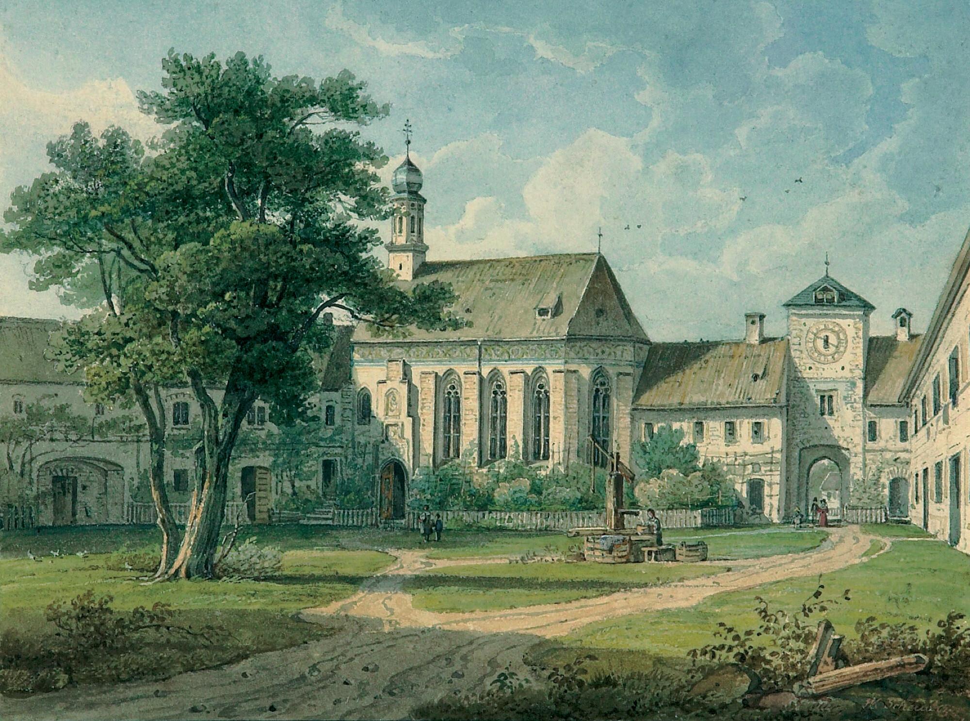 Wilhelm Scheuchzer - Ansicht der Schlosskapelle Blutenburg.