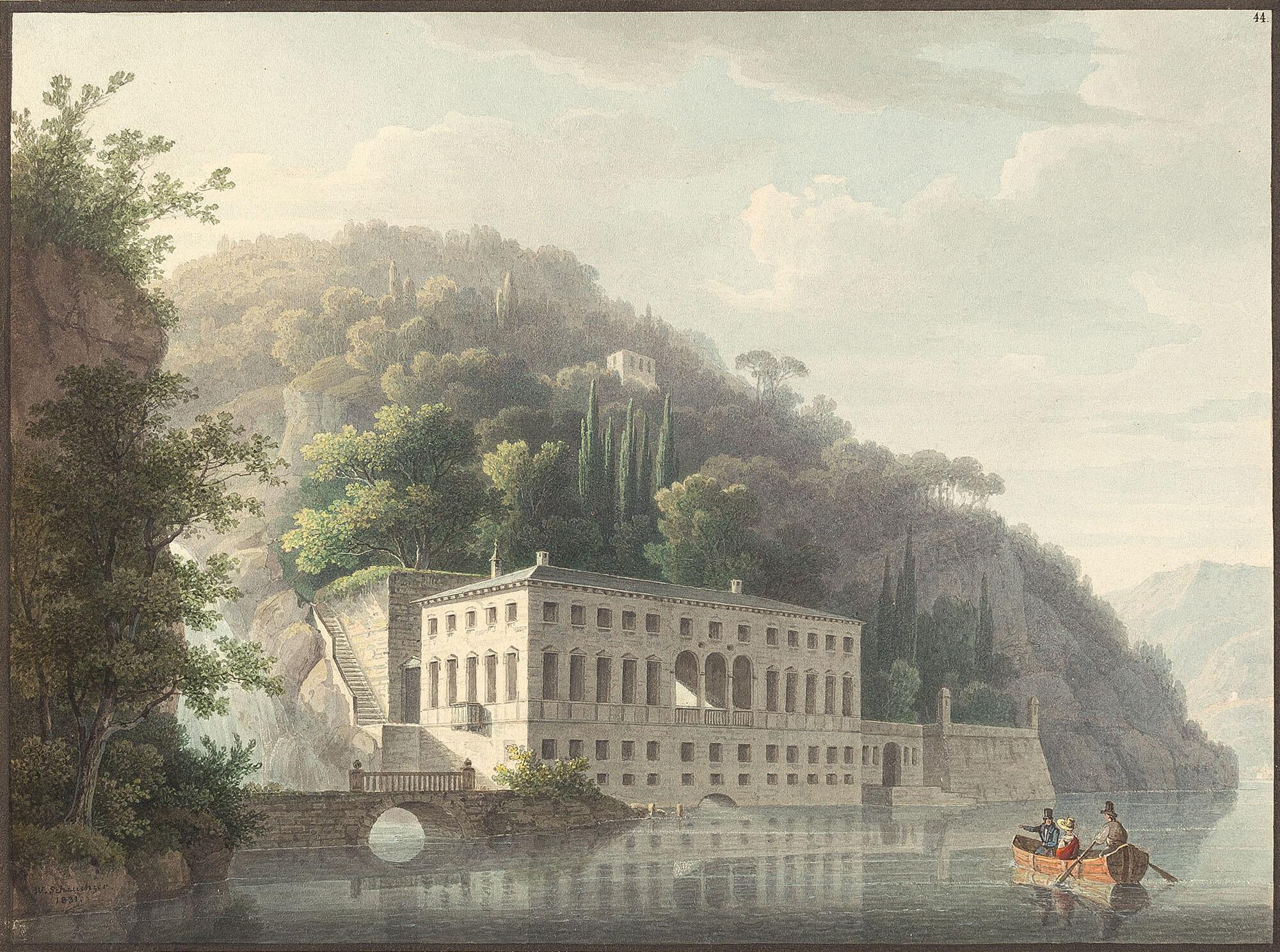 Wilhelm Scheuchzer - Die Villa Pliniana in Tomo am Comer See.