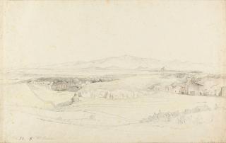 Wilhelm Schirmer - 2 Bll.: Weite Campagnalandschaft – Hochgebirgszug.