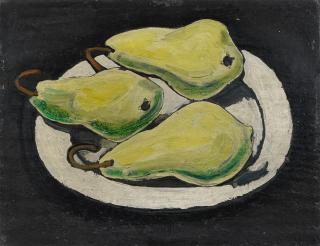 Wilhelm Schmid - Birnenstillleben auf Holz