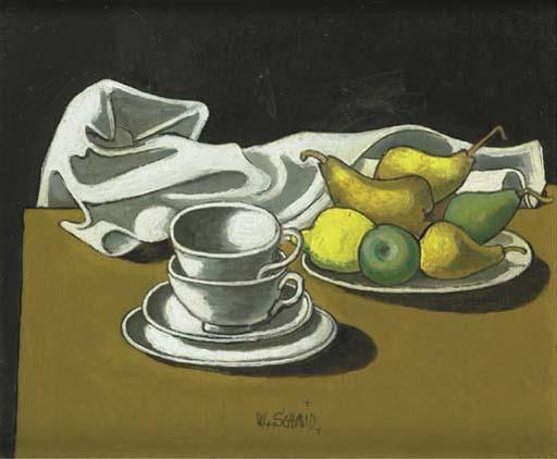 Wilhelm Schmid - Stillleben Mit Geschirr Und Früchten
