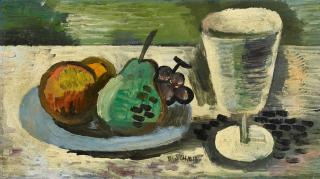 Wilhelm Schmid - Stillleben mit Obst und Weinglas